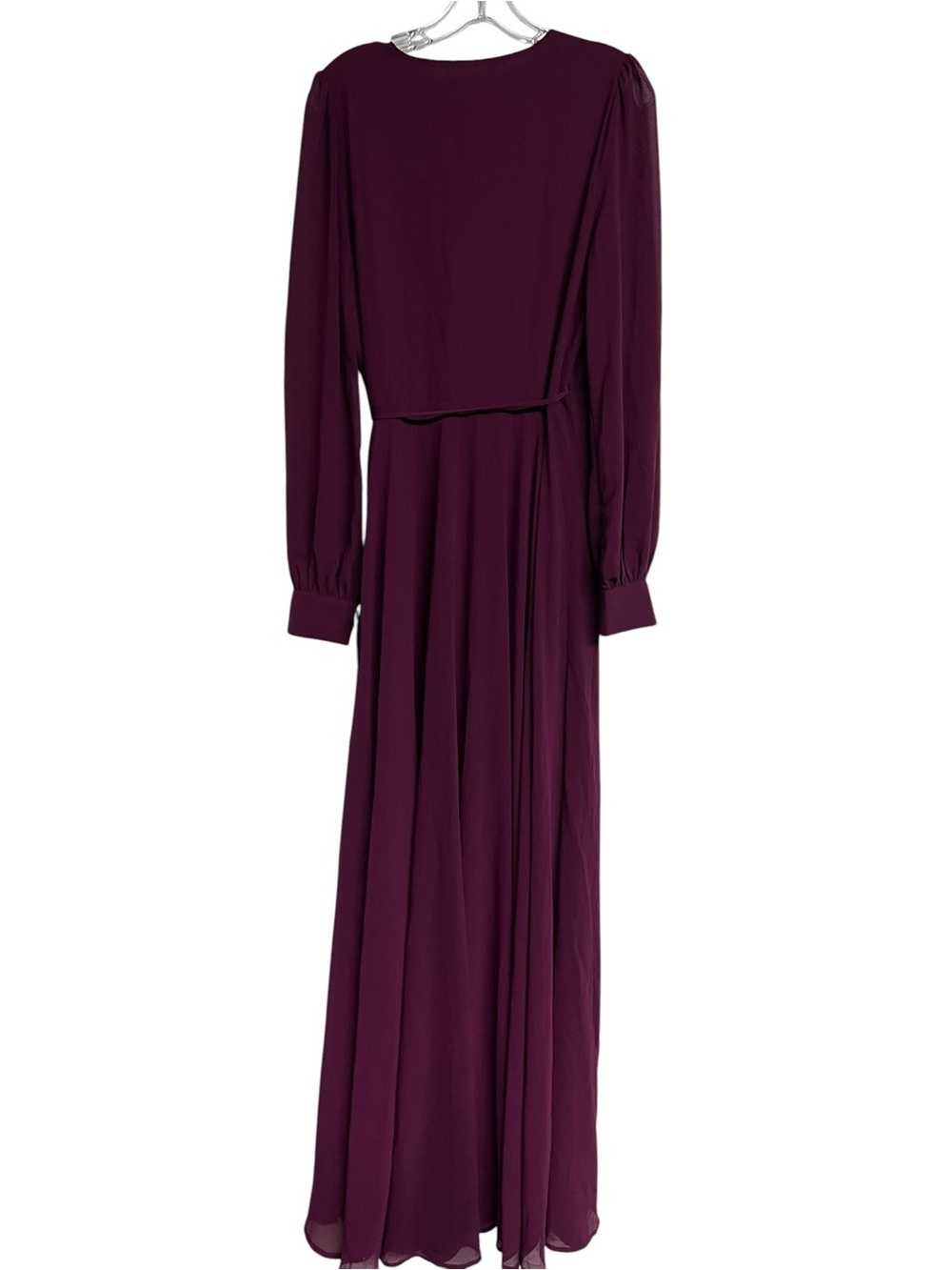 New Lulus My Whole Heart Plum Long Sleeve V-Neck Wrap Maxi Dress - Picture 5 of 6